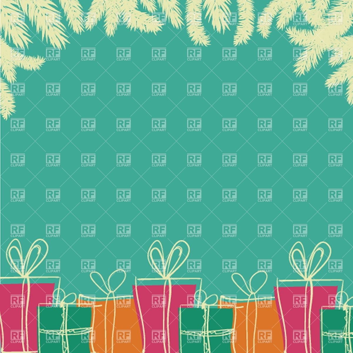 Christmas Background With A Pile Of Colorful Gift Boxes Vector