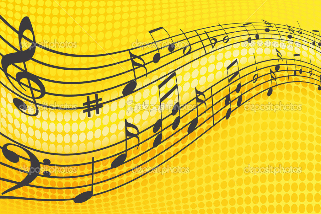 Music Wallpaper With Al Notes Yellow Orange Short News