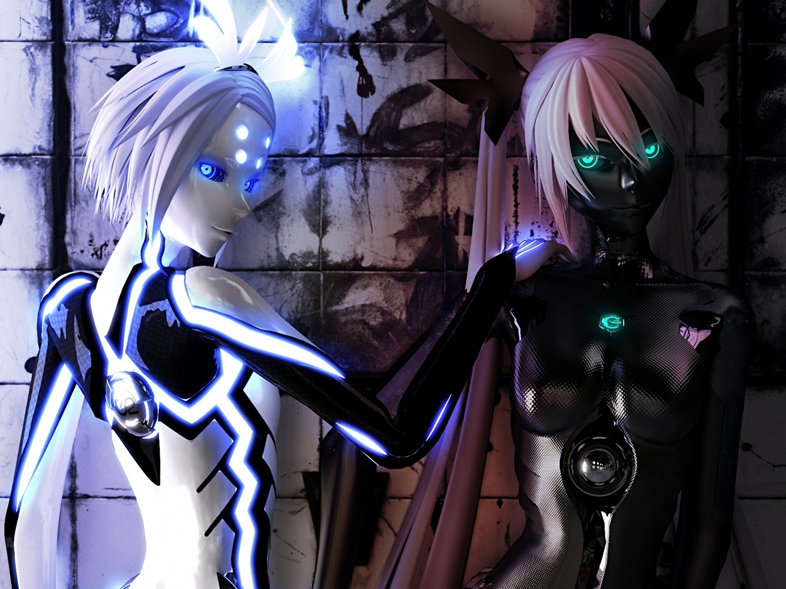 Image Hatsune Miku Robots Phosphorescent Rin Carbon