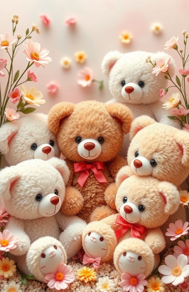 Cute Teddy Bears Wallpaper