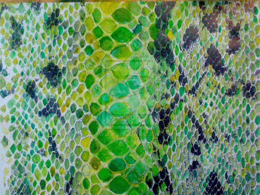 Green Snake Skin Wallpaper Print By A I19