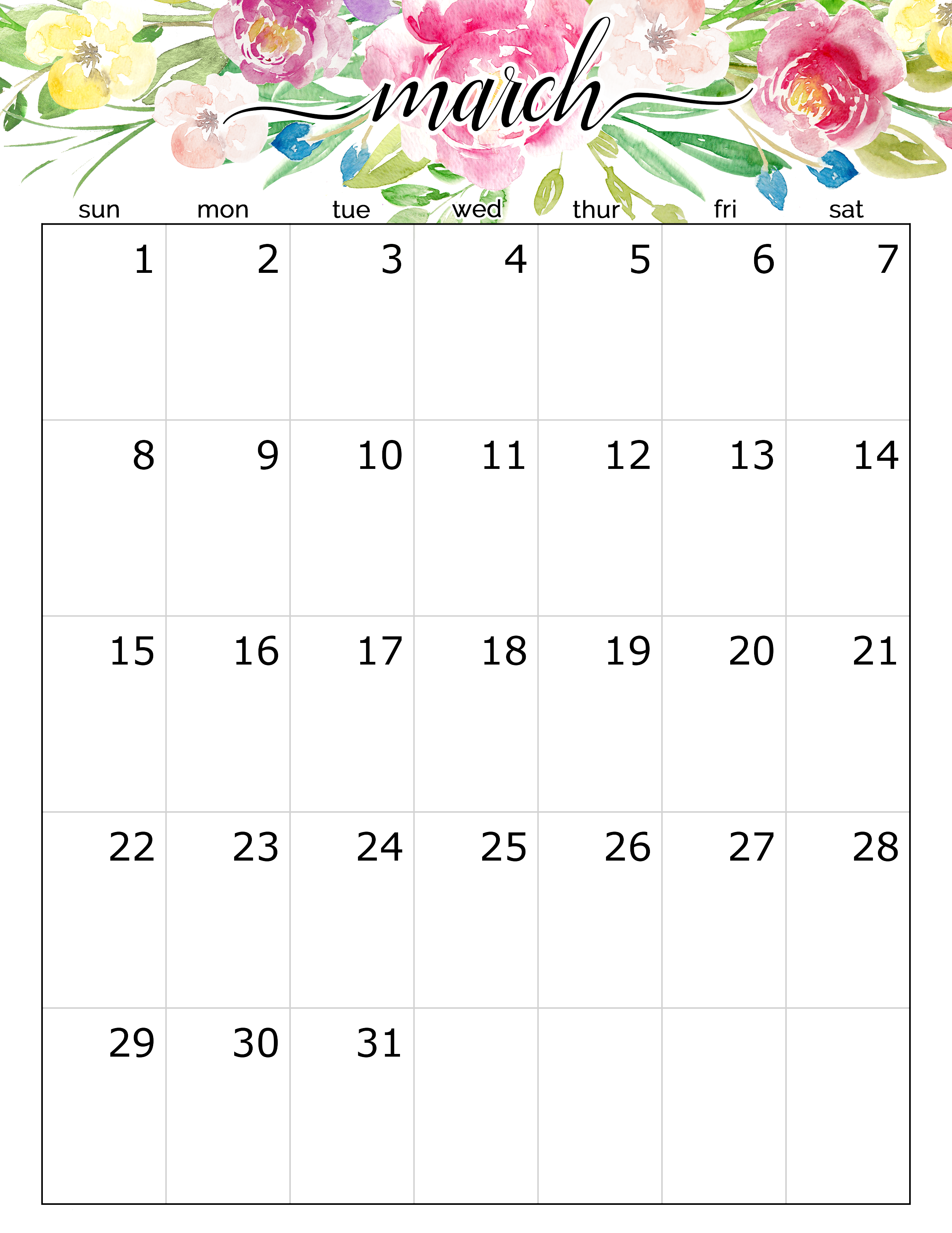 Cute March Calendar Archives Calendars For Students