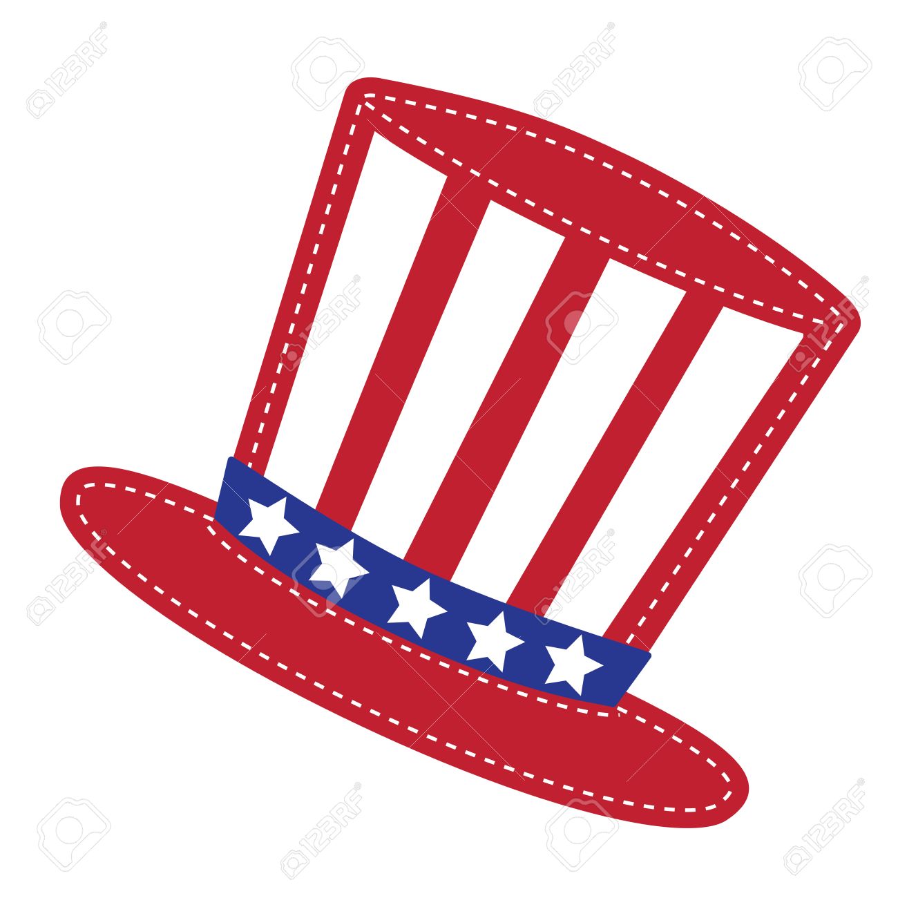Patriotic Uncle Sam Hat Transparent Background Vector Format