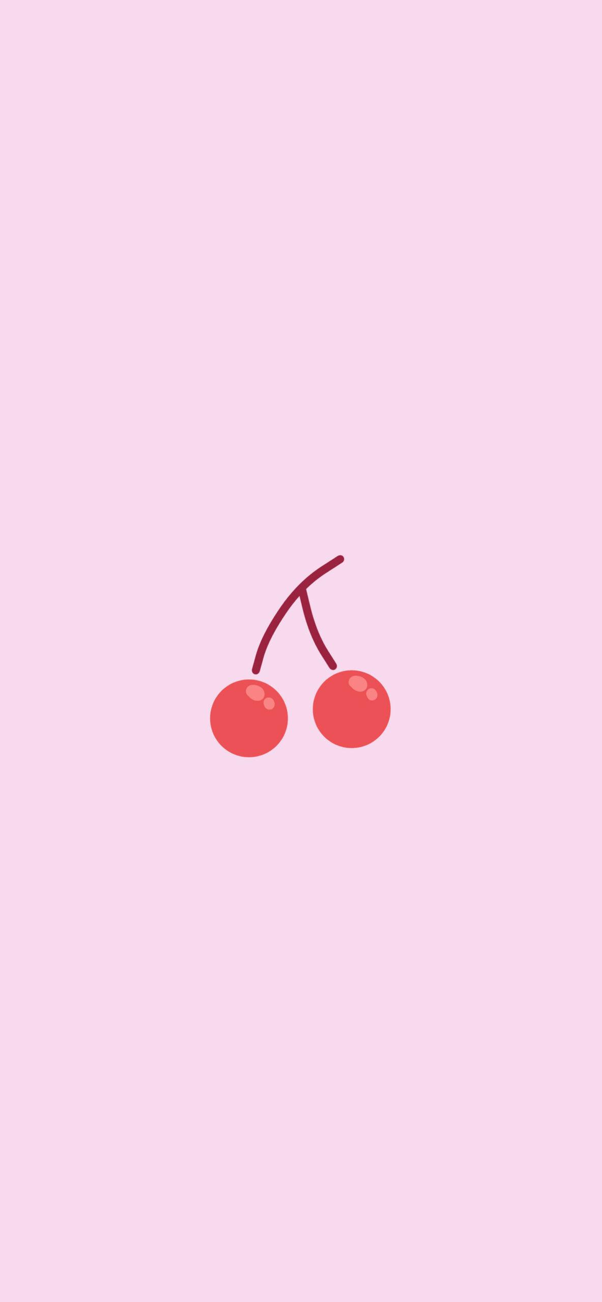 Cherries Pink Wallpaper Aesthetic For iPhone