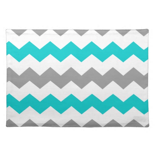 Teal And Grey Chevron Turquoise