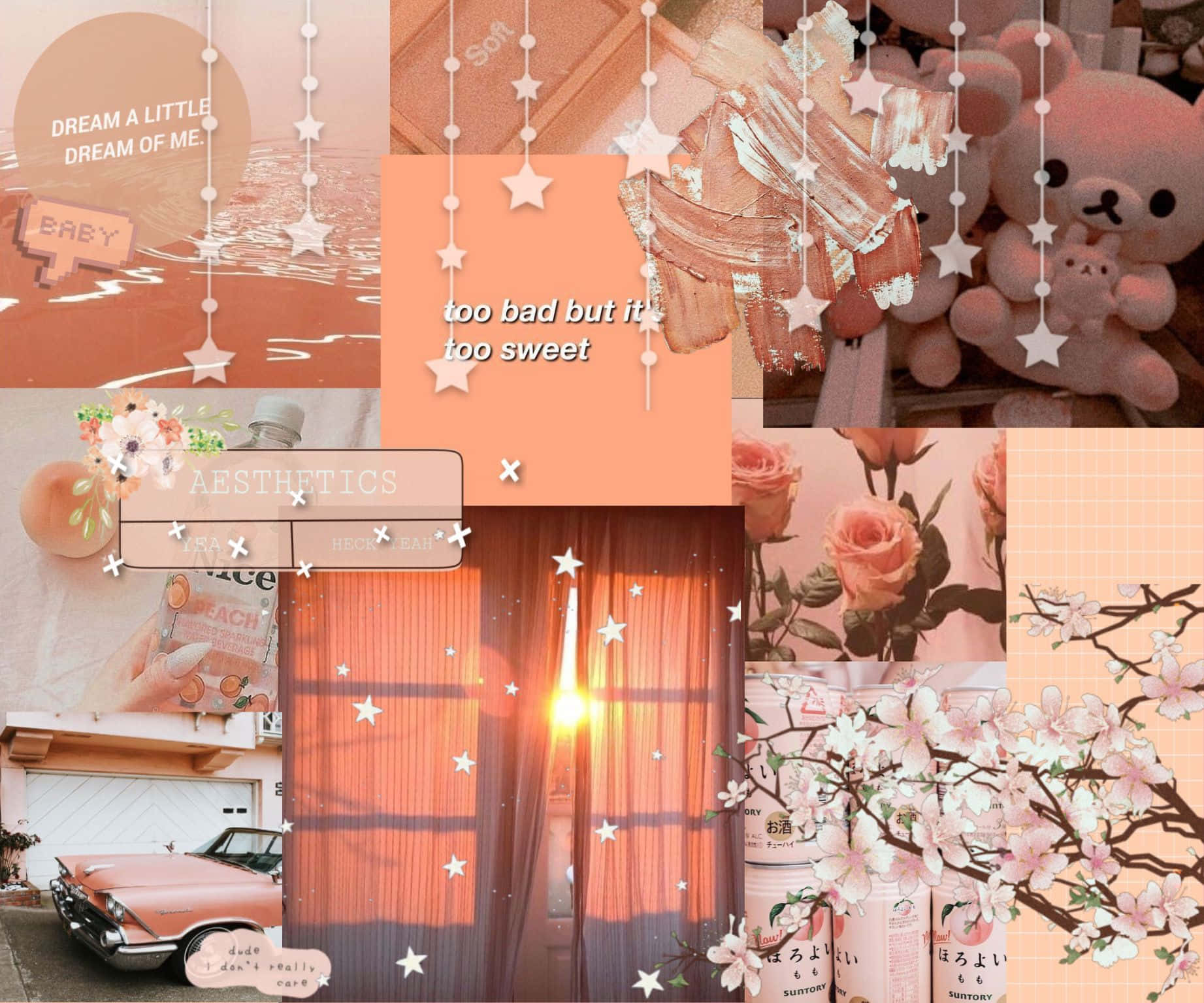 Peach Aesthetic Background Wallpaper