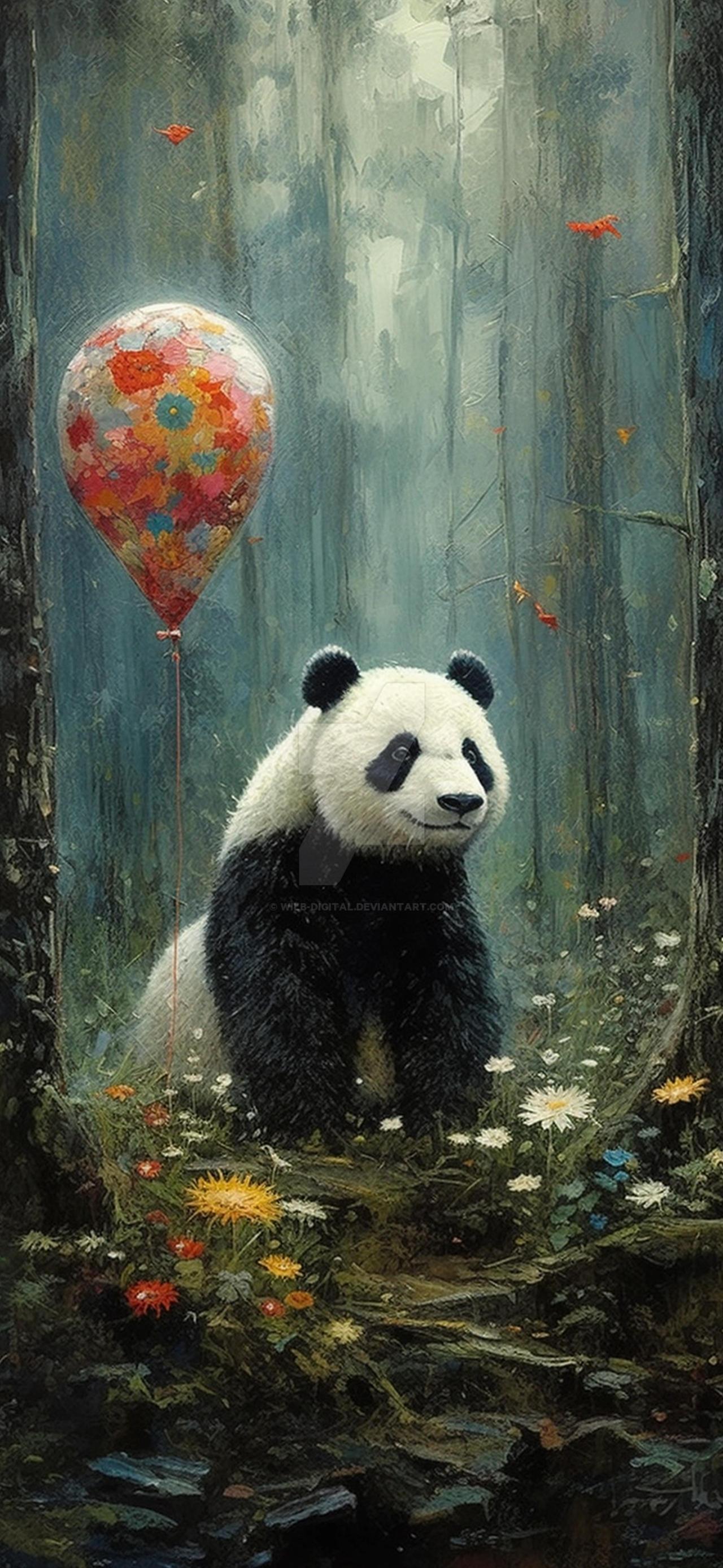 Panda Art Mobile Wallpaper By Wilb Digital