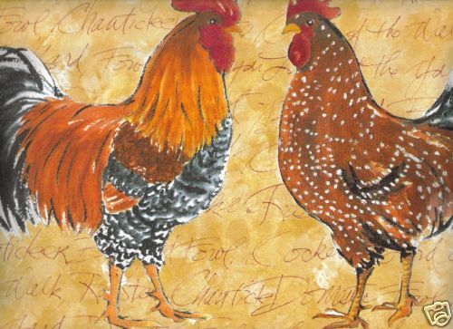 Roosters Country French Style Wallpaper Border Or155b