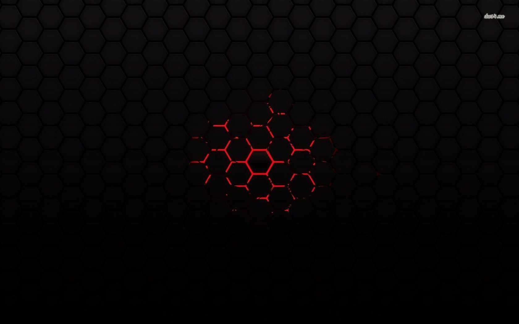 Red On Black Honeyb Pattern Wallpaper Abstract