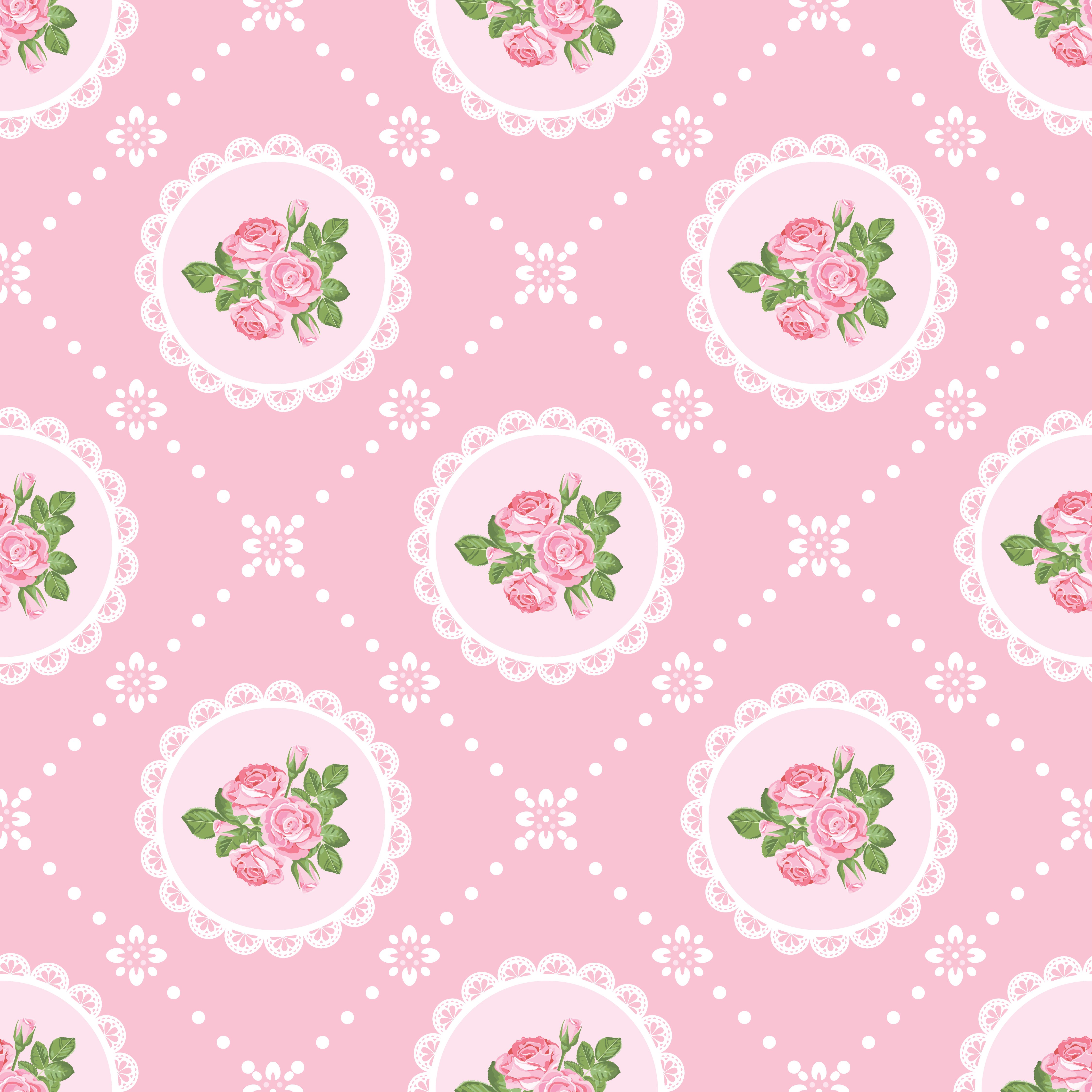 Shabby Chic Rose Seamless Pattern Background Vector Art At