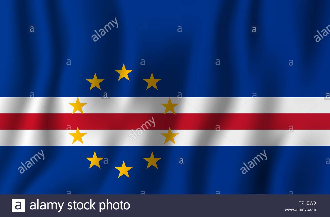 Cape Verde Realistic Waving Flag Vector Illustration National