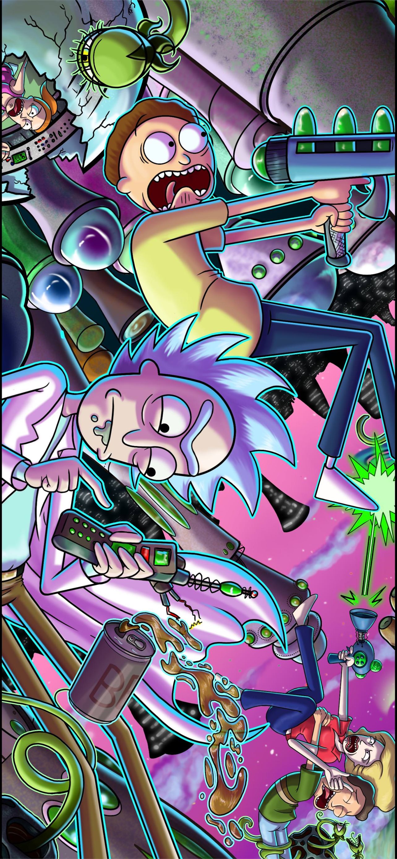 Rick And Morty 4k Android Cave iPhone Wallpaper