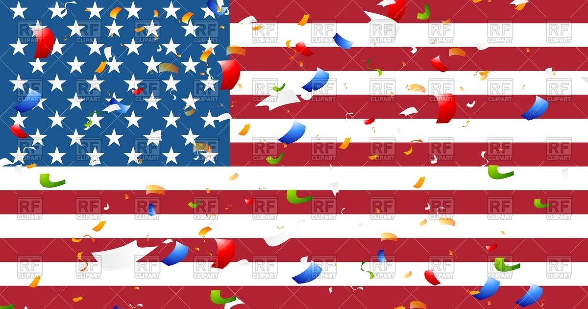Presidents Day Abstract Usa Flag Colors Background With Confetti