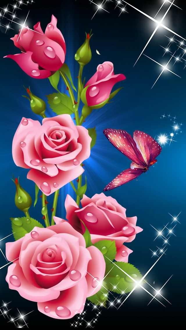 Pink Wallpaper For iPhone Garden Roses Flower Rose Petal