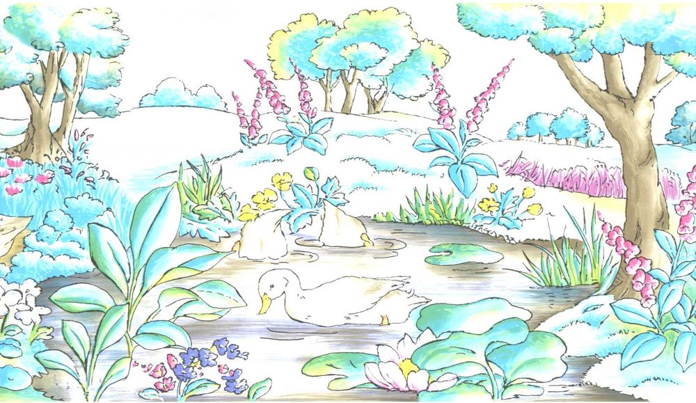 Beatrix Potter The Tale Of Jemima Puddle Duck Wallpaper Border
