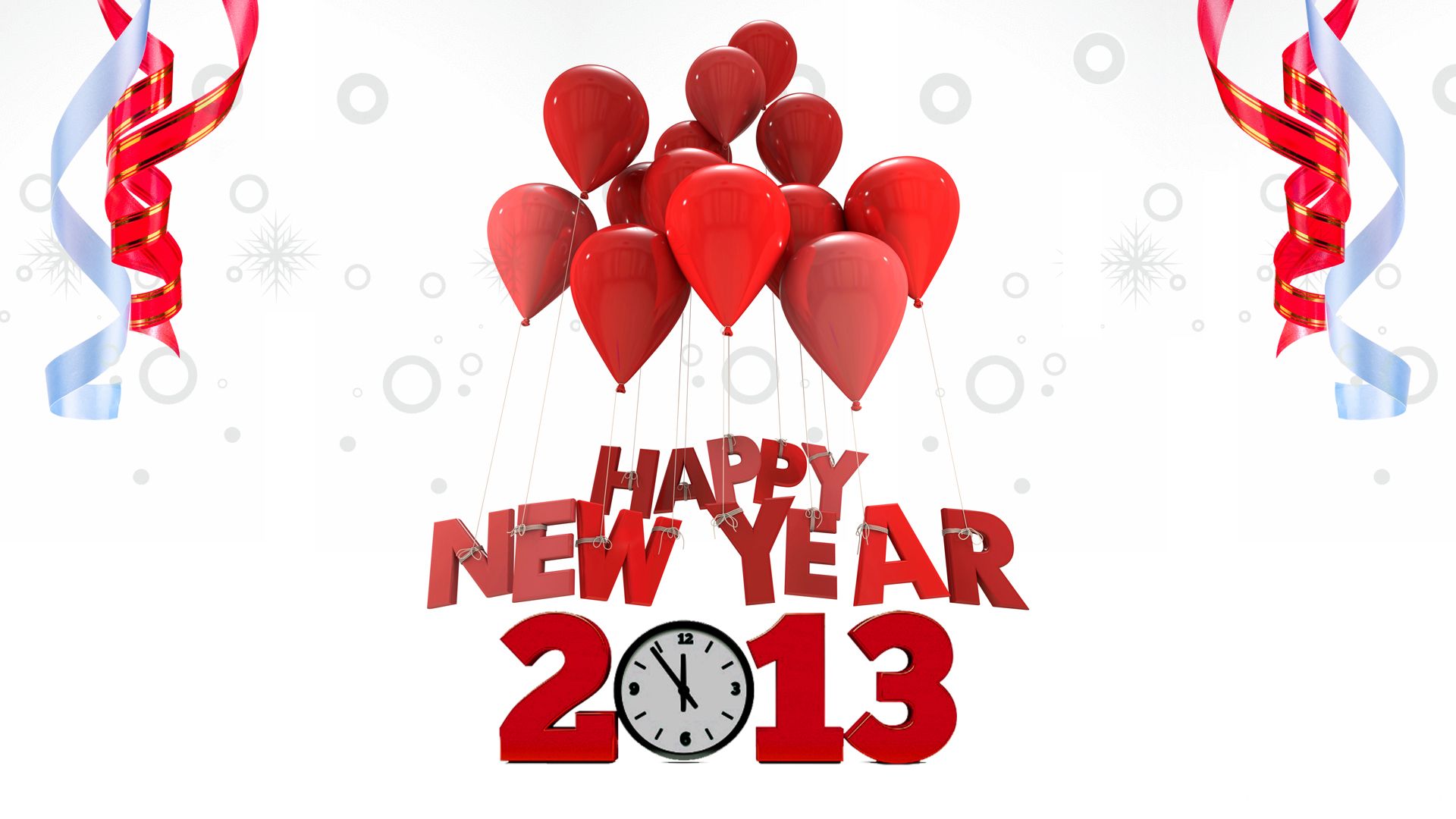 Happy New Year Balloon And Clock Picture Wallpaper Desktop