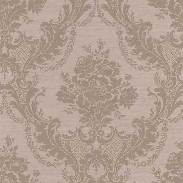 Taupe Damask Trianon Beacon House Wallpaper