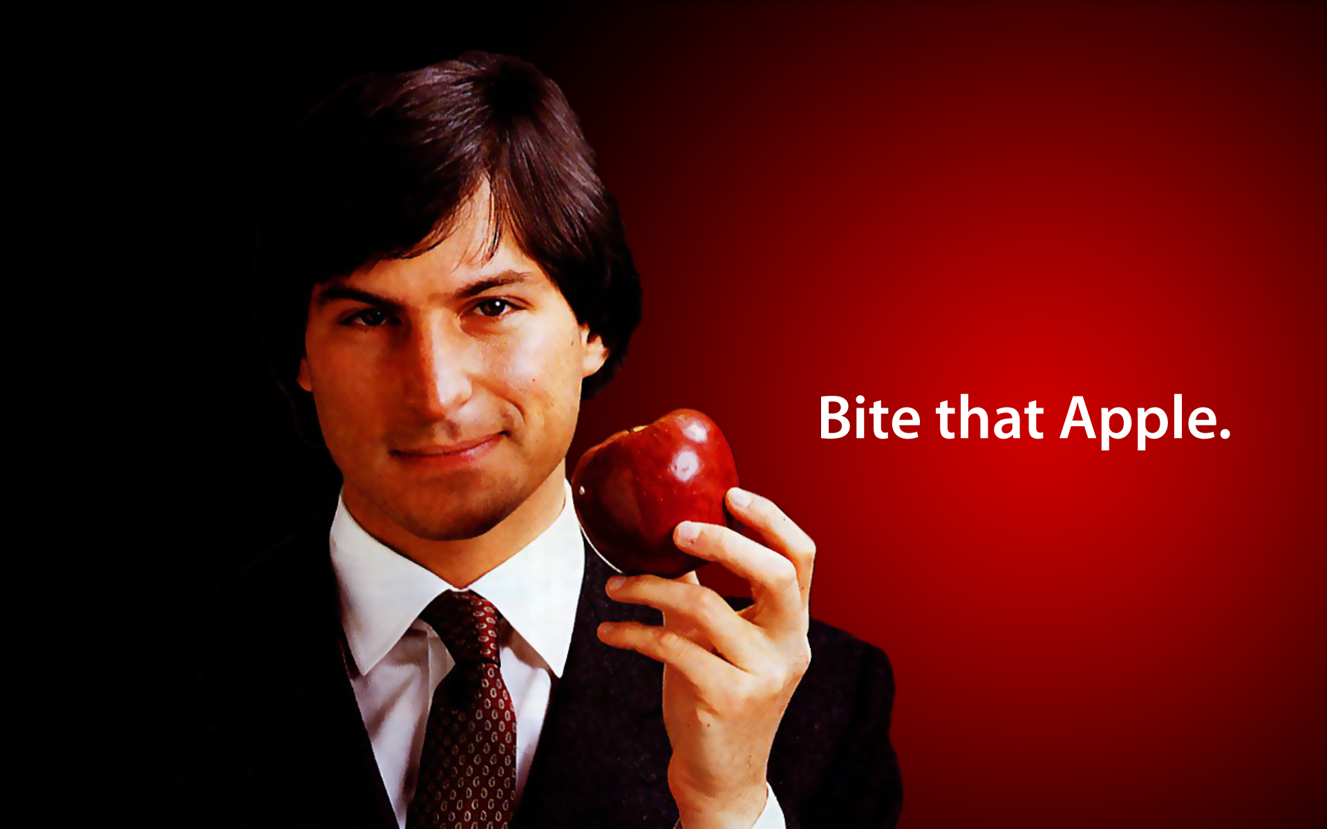 Bite That Apple Younger Steve Jobs Wallpaper