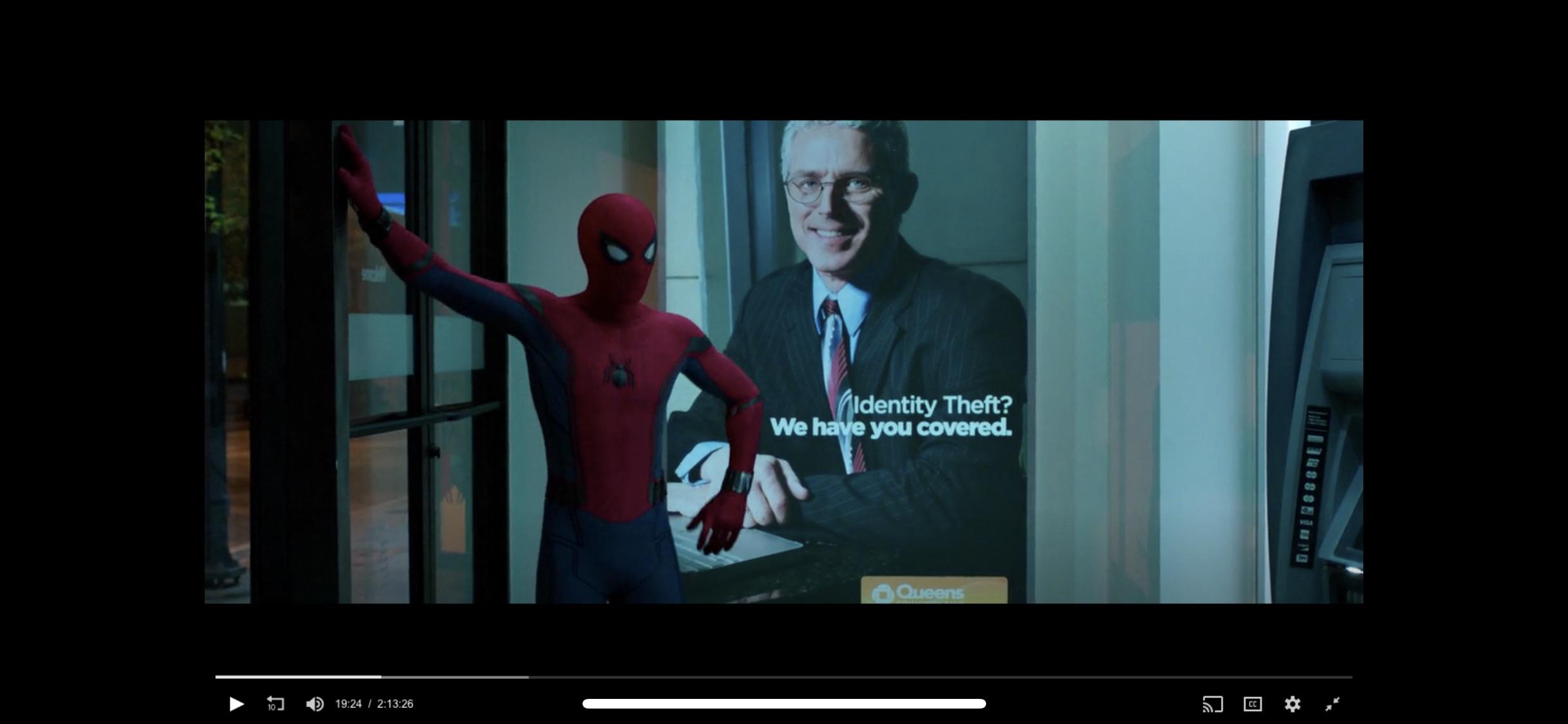 This Poster In The Background Of Spider Man Homeing During