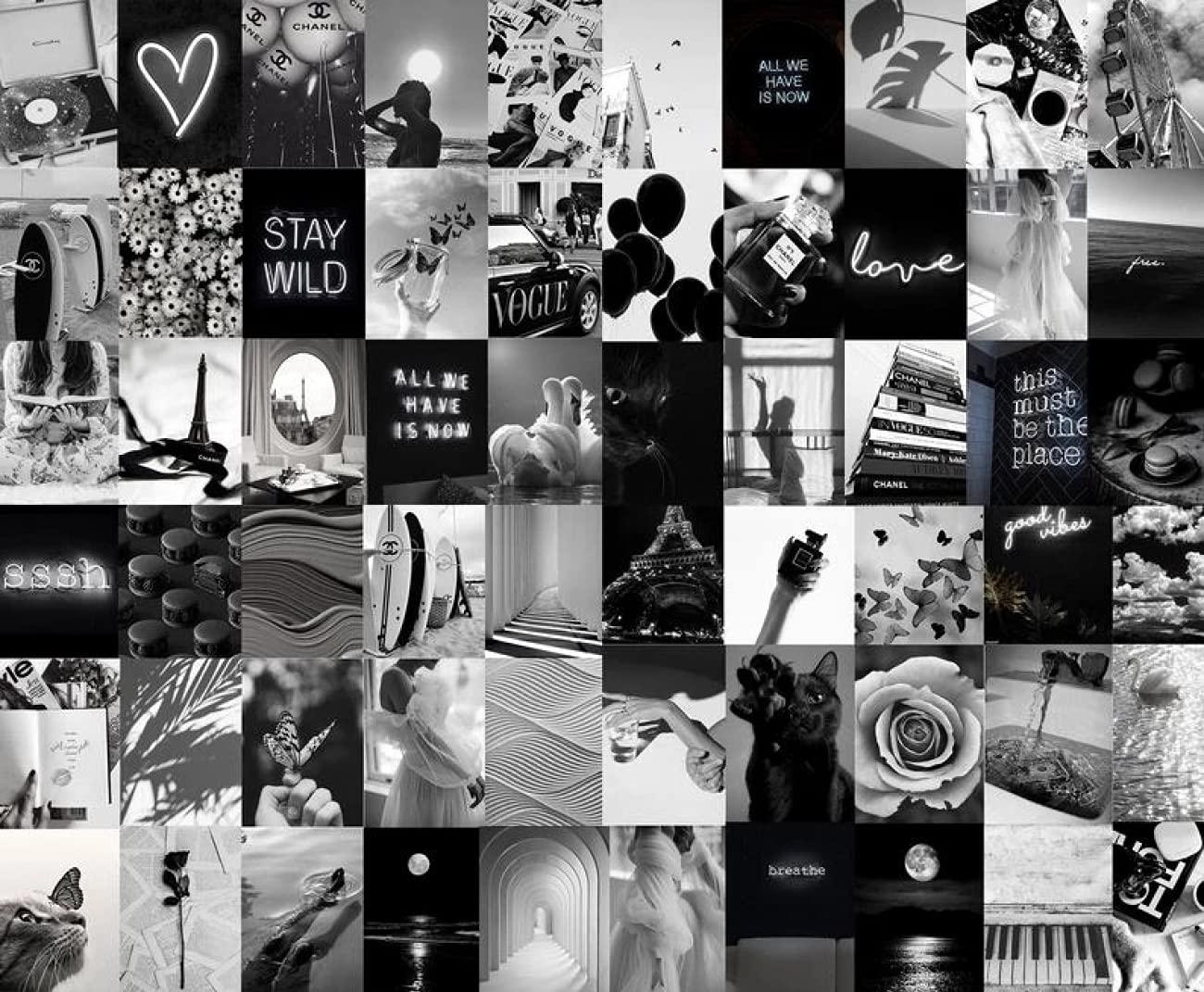 Aesthetic Pictures Wall Collage Kit Black White Vintage Fashion
