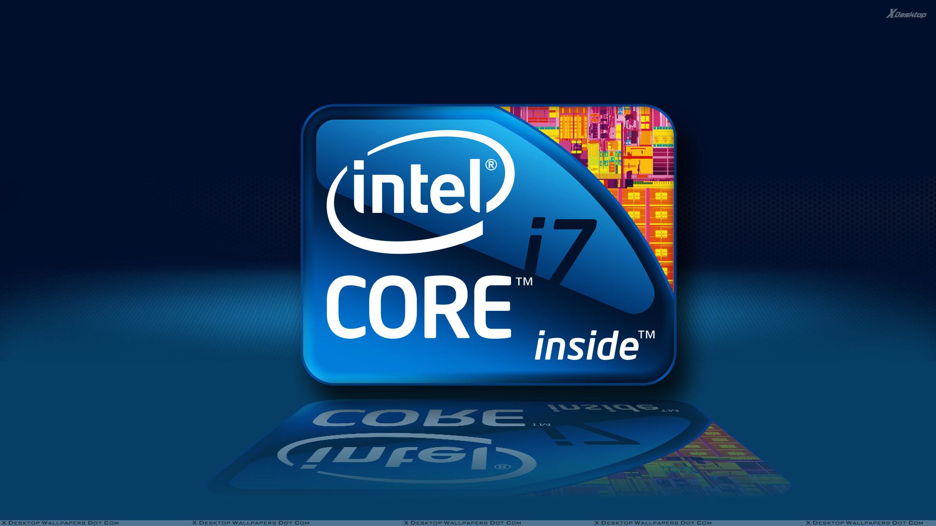 Intel Core i7 Processor On Blue Background Wallpaper