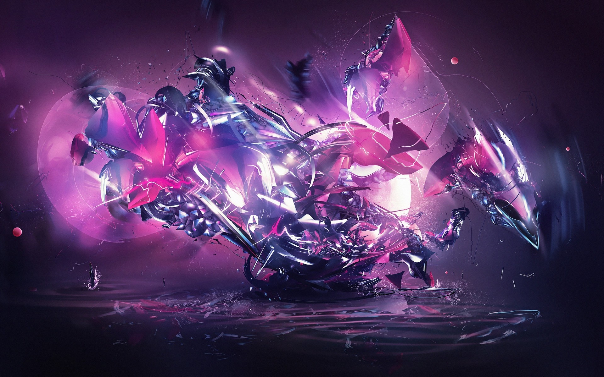 Dragon Explosion Pink Abstract Wallpaper