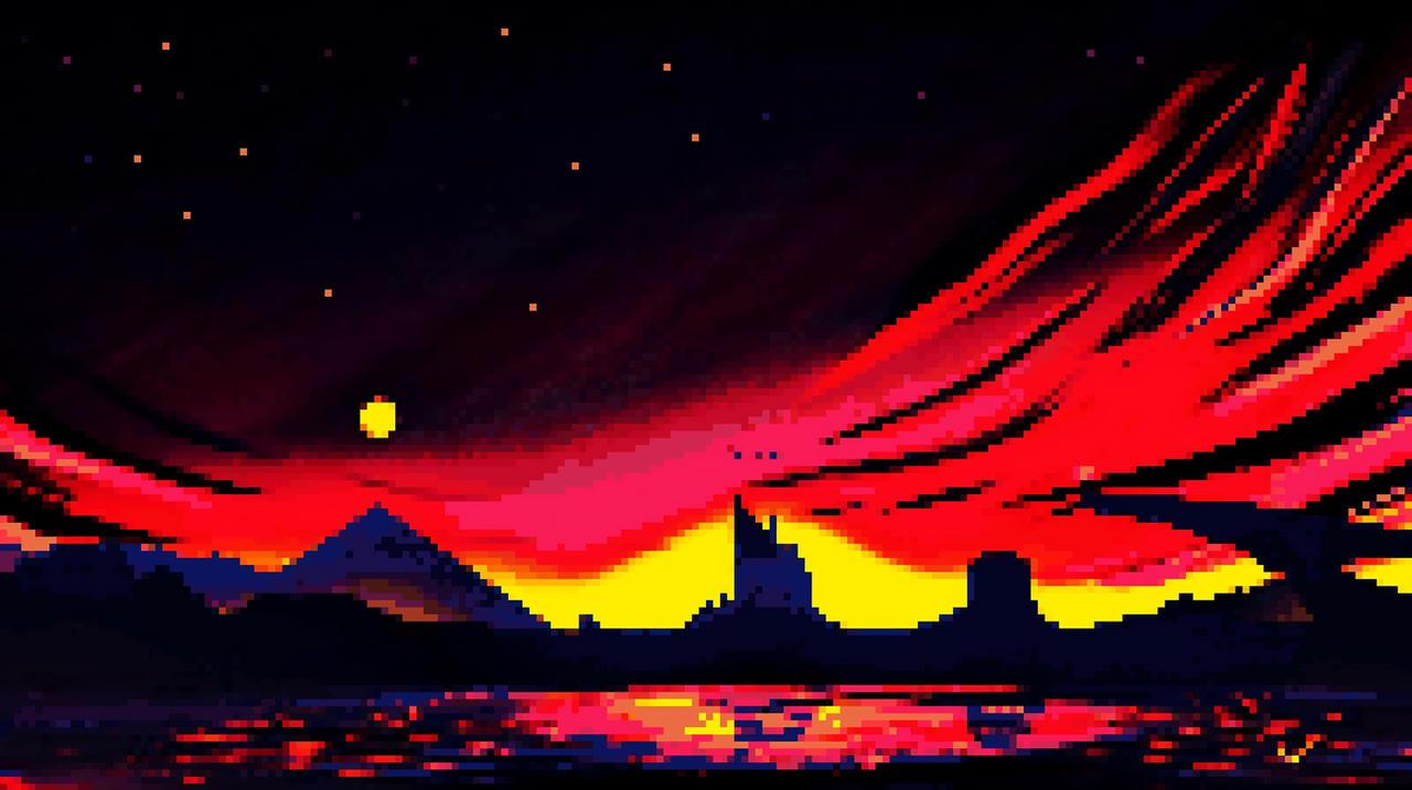 Sunset Pixel Wallpaper By Scoolharis