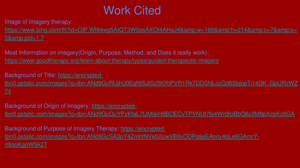 Imagery Therapy By Mark Rosales Ppt