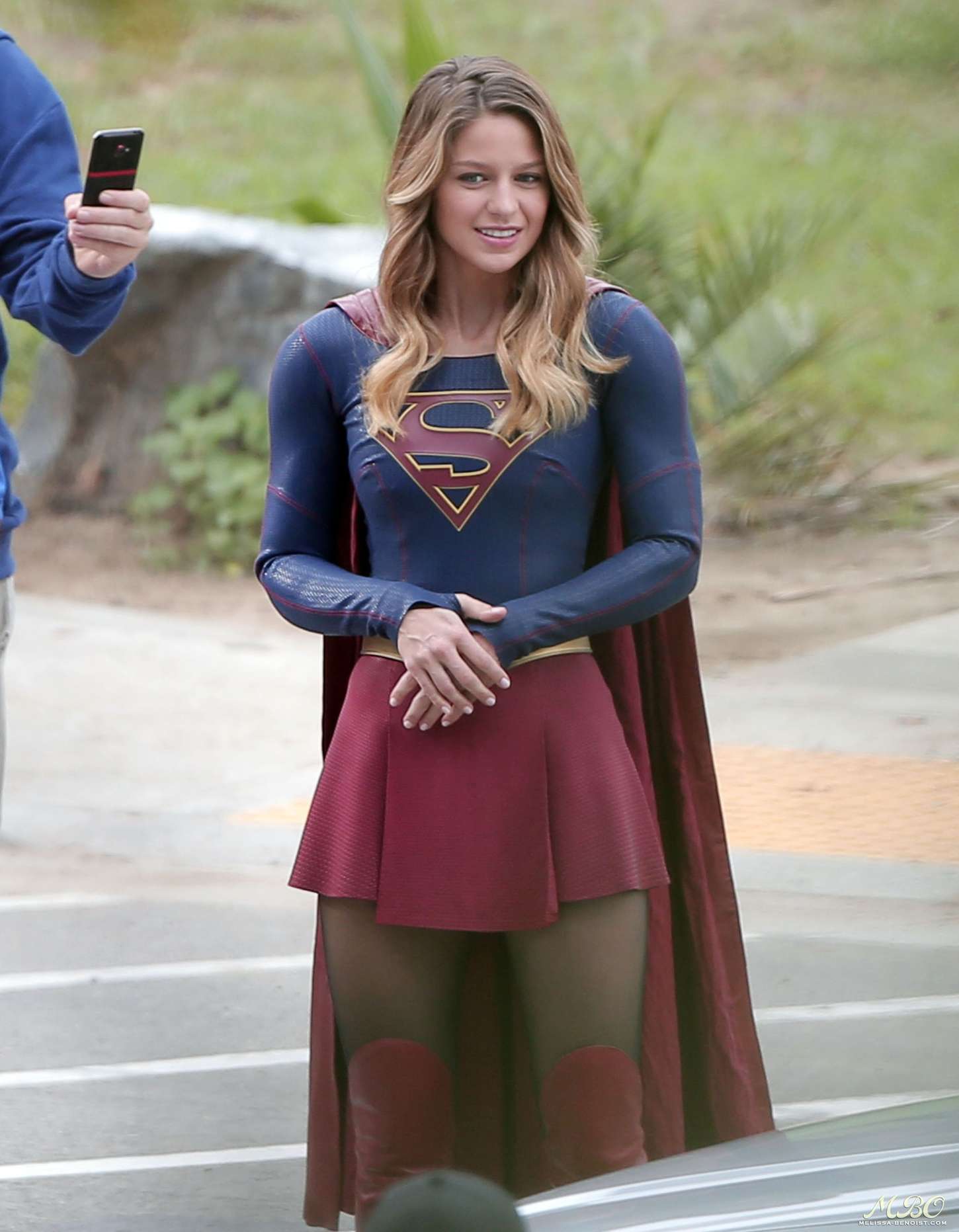 Melissa Benoist On The Set Of Supergirl In La