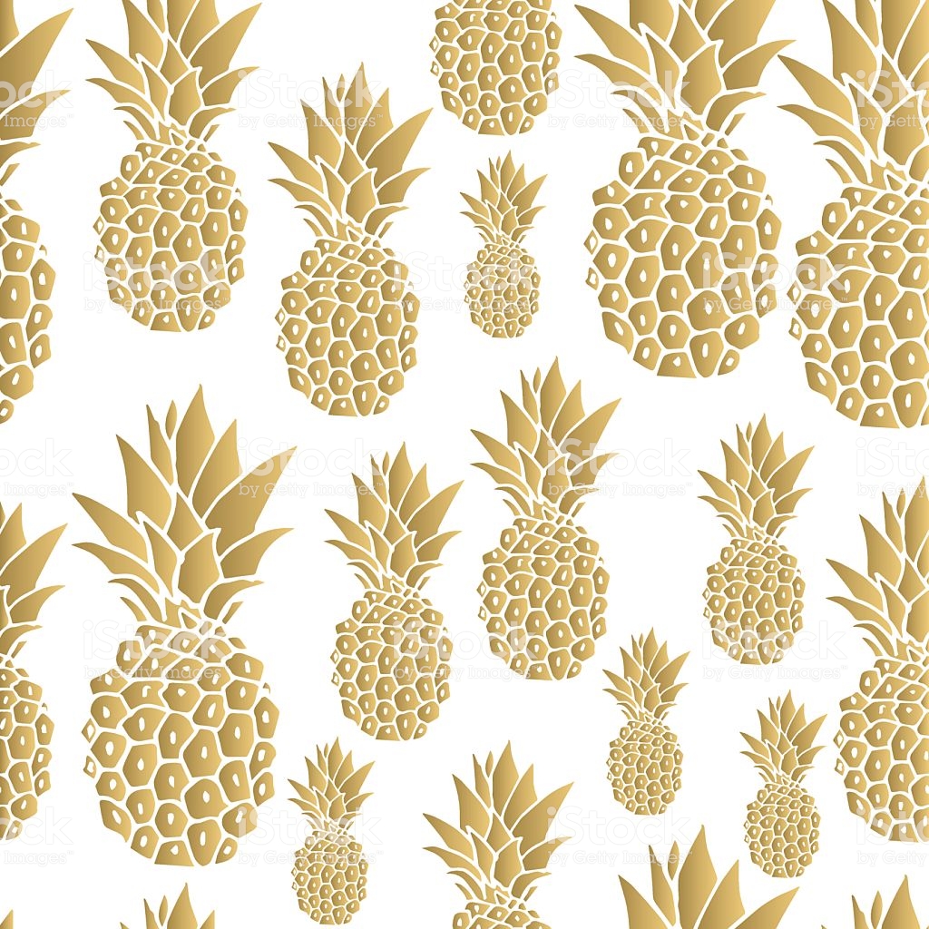 Gold Pineapple Background Stock Vector Art More Images of