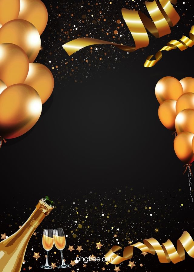 Golden Balloon Champagne Party Background