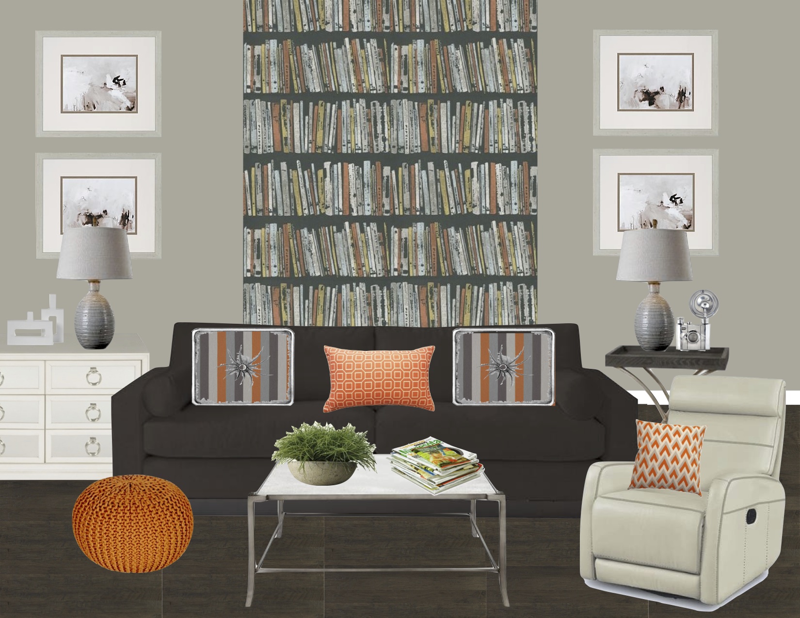 Faux Bookshelf Wallpaper What S Your Story