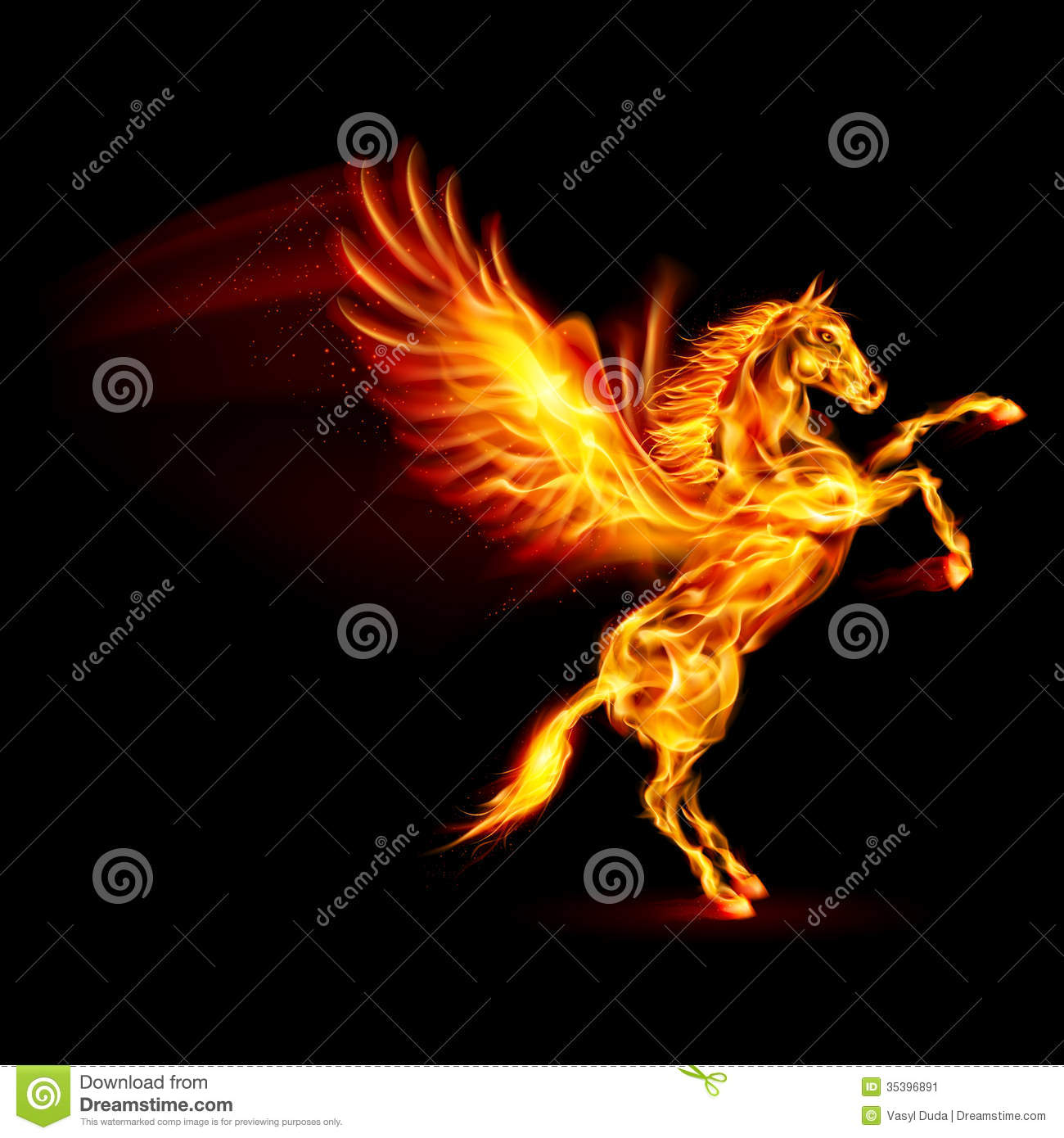Fire Pegasus Rearing