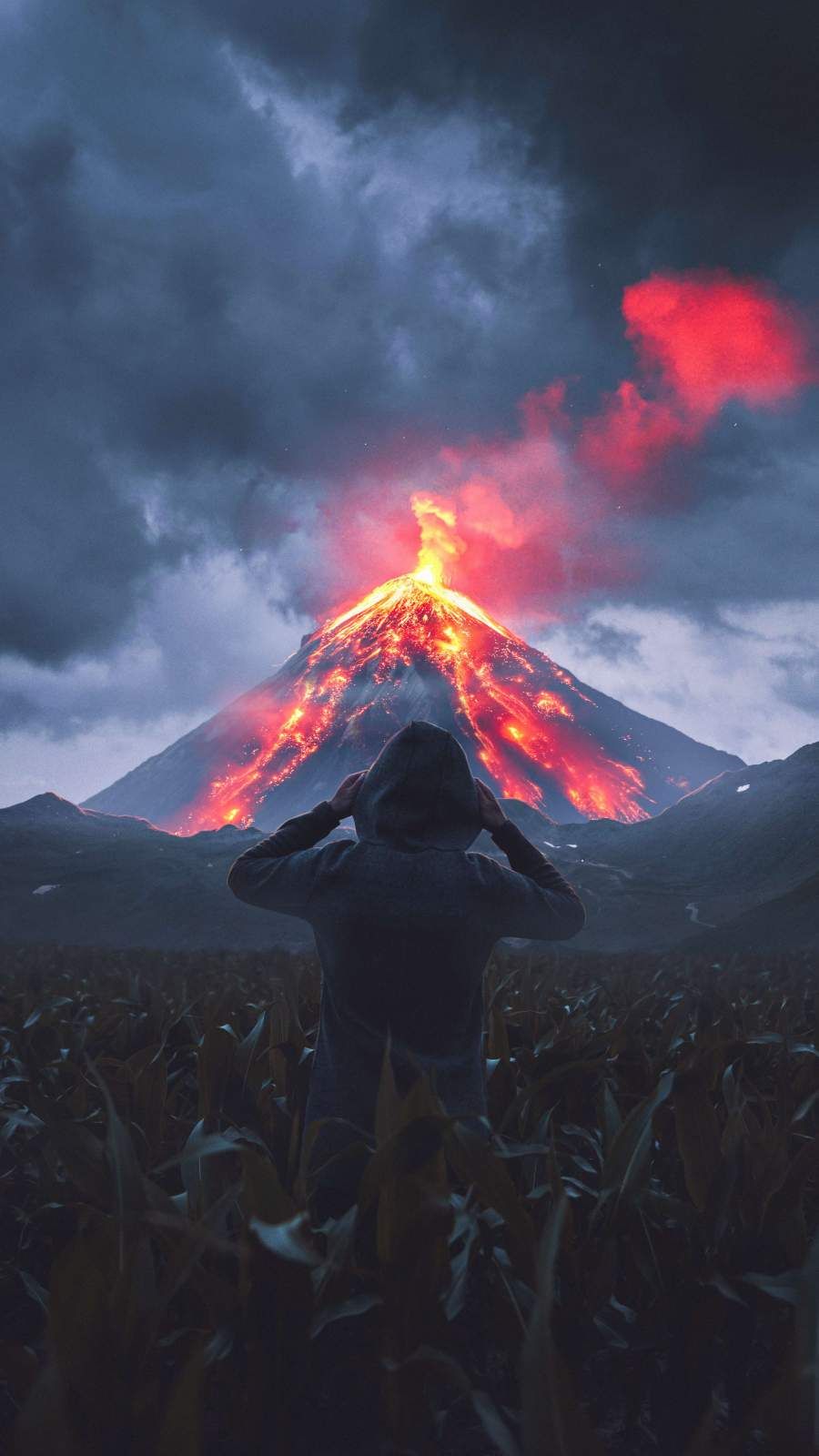 Volcanic Eruption Iphone Wallpaper Arkaplan Tasar Mlar M