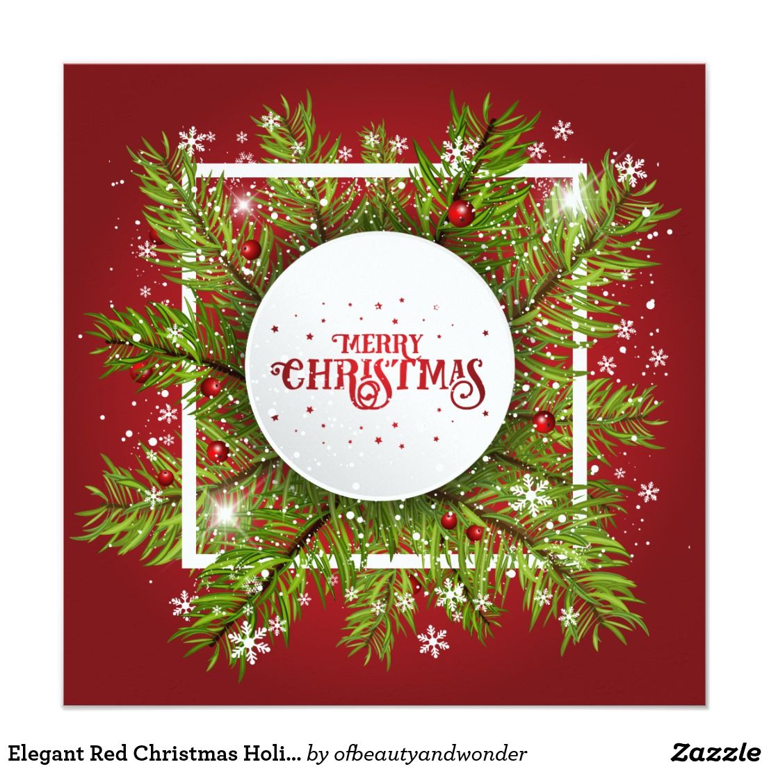 Elegant Red Christmas Holiday Party Invitation Zazzlecom
