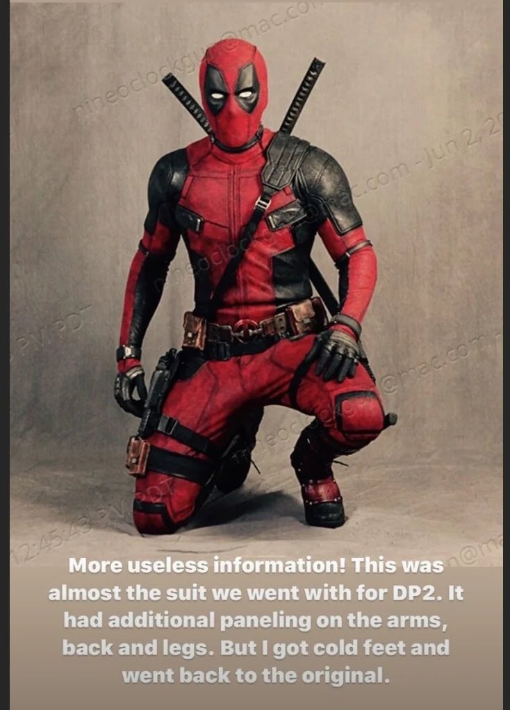 Ryan Reynolds Deadpool Unused Suit And Fourth Year Of The