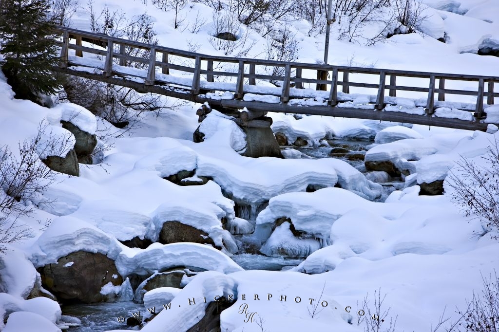 Wallpaper Background Bridge Snow Ice Formations Winter