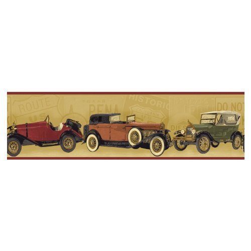 Sunworthy Antique Cars Wallpaper Border Pt018181b Home Kitchen