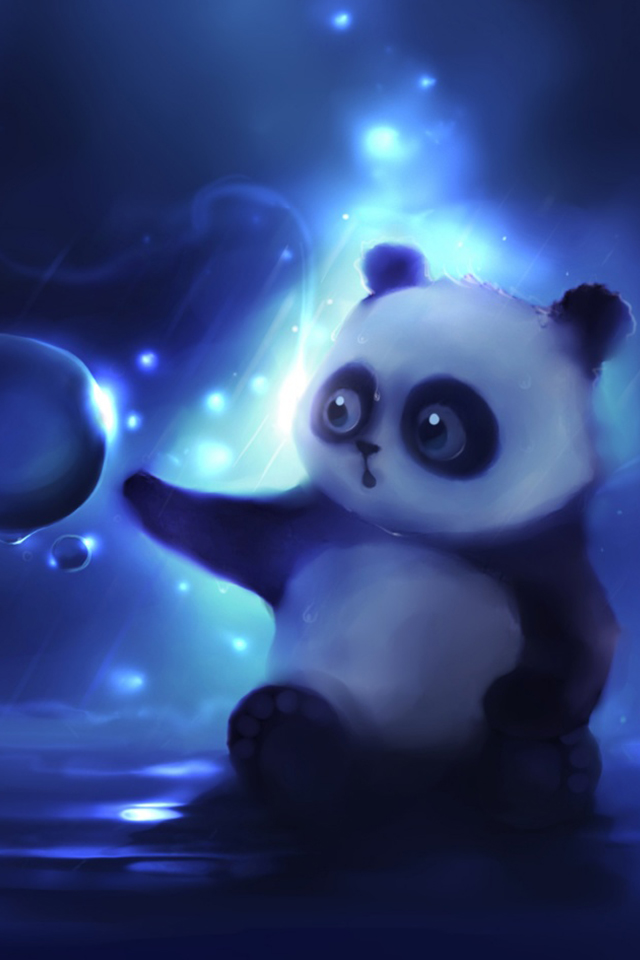 Curious Panda Painting Simply Beautiful iPhone Wallpaper