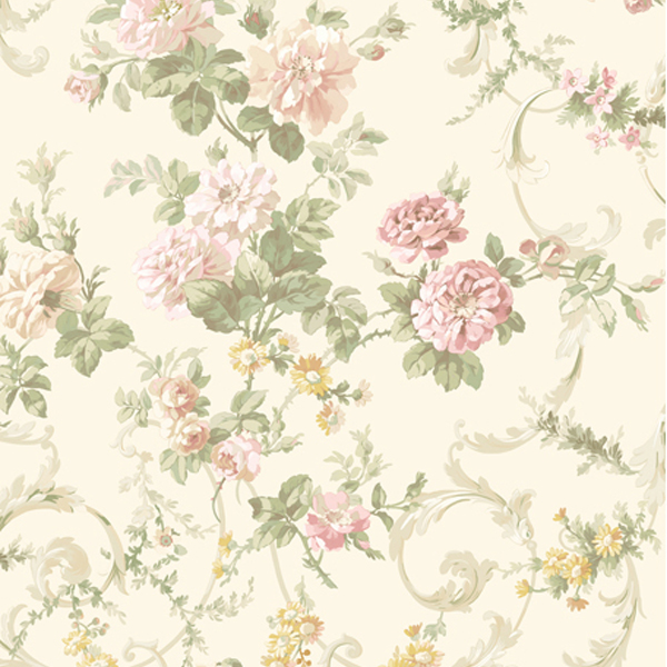 Rose Floral Tapestry Villa Cottage Garden Wallpaper By Chesapeake
