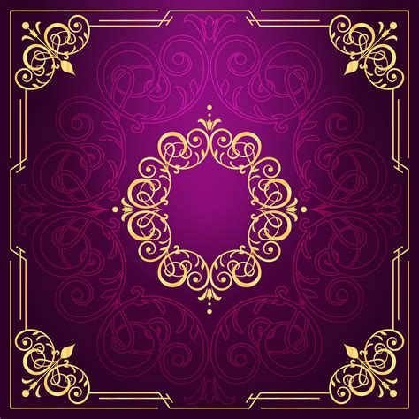 Fancy Purple Gold Background Line 17qq