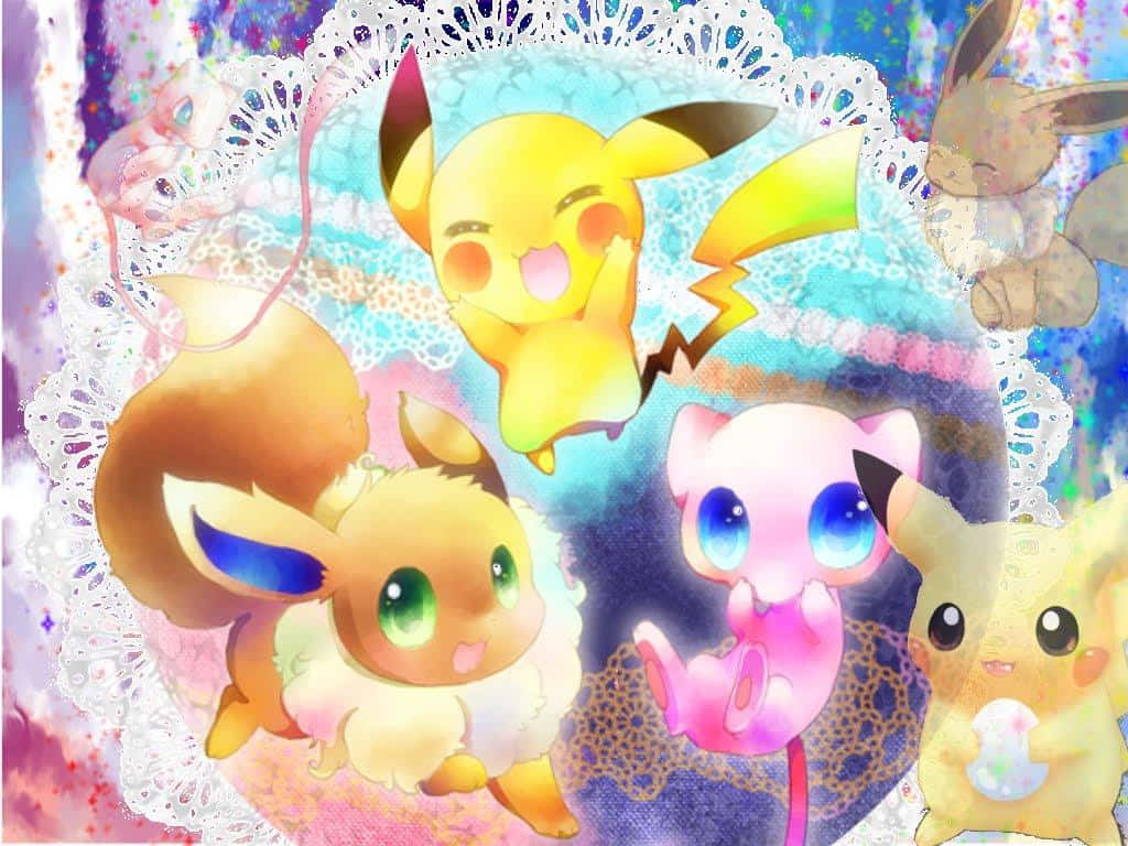 Cute Pikachu And Eevee Wallpaper