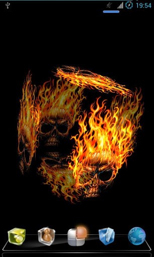 Bigger Fire Skull Live Wallpaper For Android Screenshot
