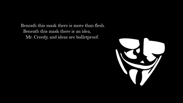 Grayscale Anonymous V For Vendetta Wallpaper