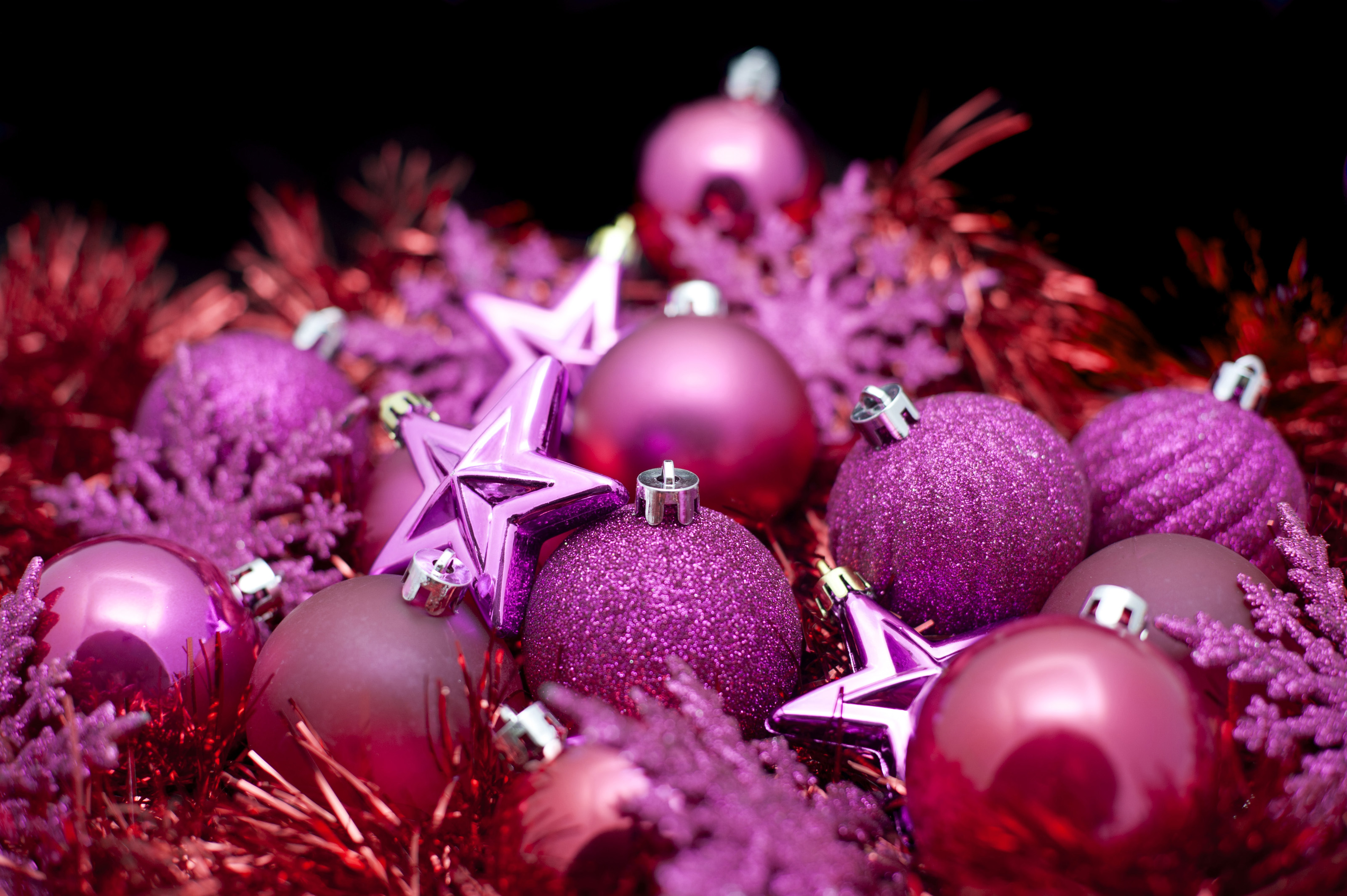 Background Of Pink Christmas Decorations Stockarch