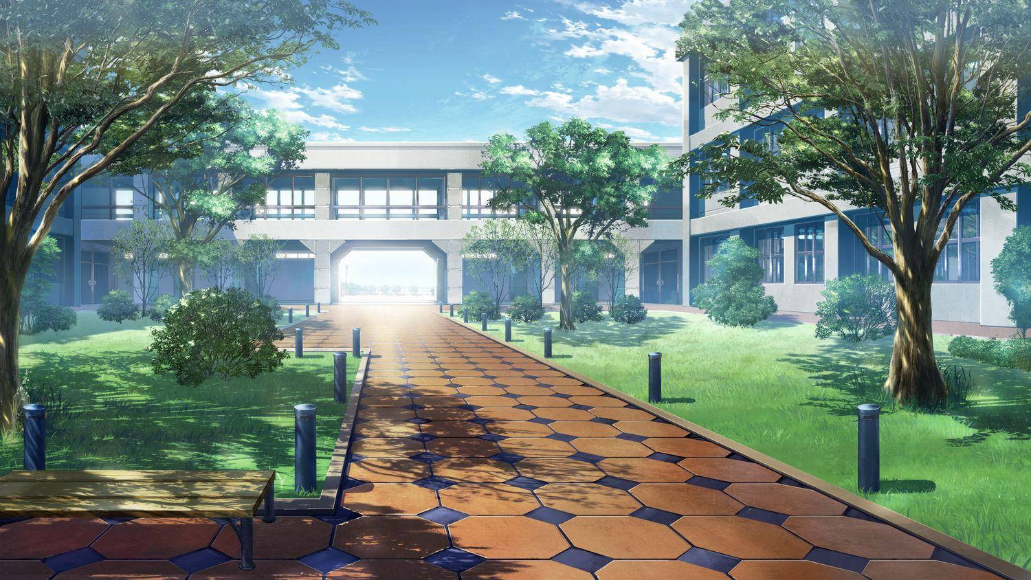 Anime School Scenery Wallpaper