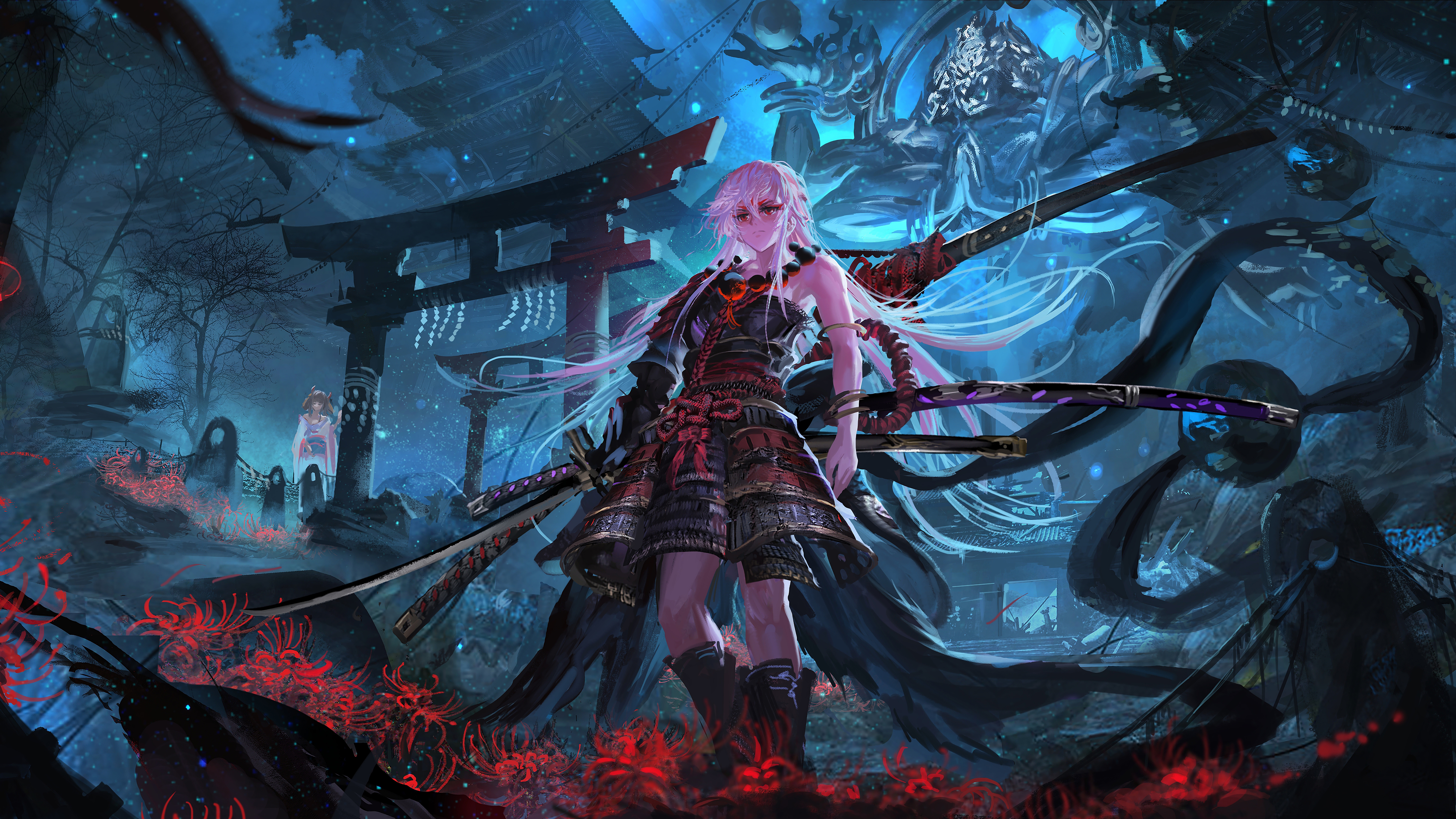 Free download 317150 Anime Samurai Girl Katana Fantasy 8K ...