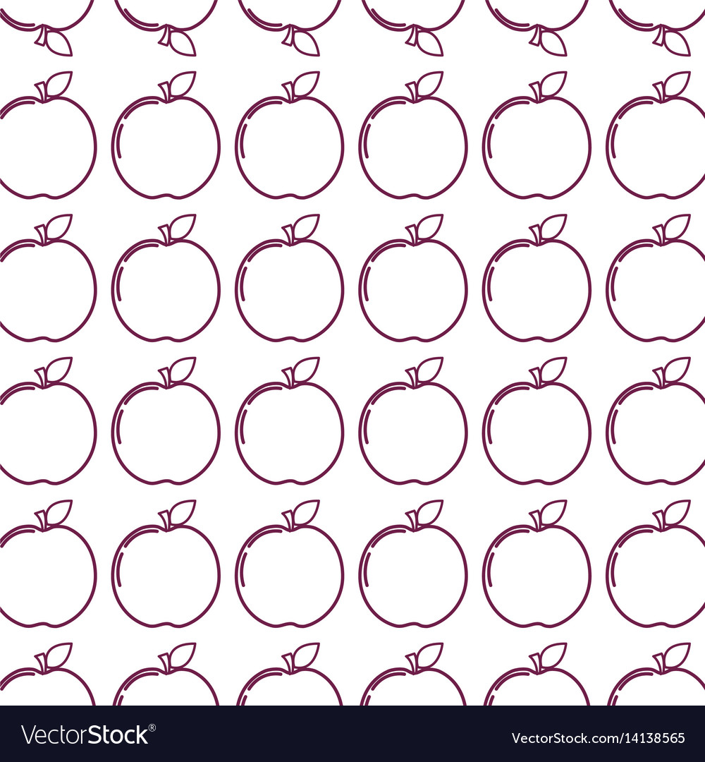 Silhouette Delicious Apple Fruit Taste Background Vector Image