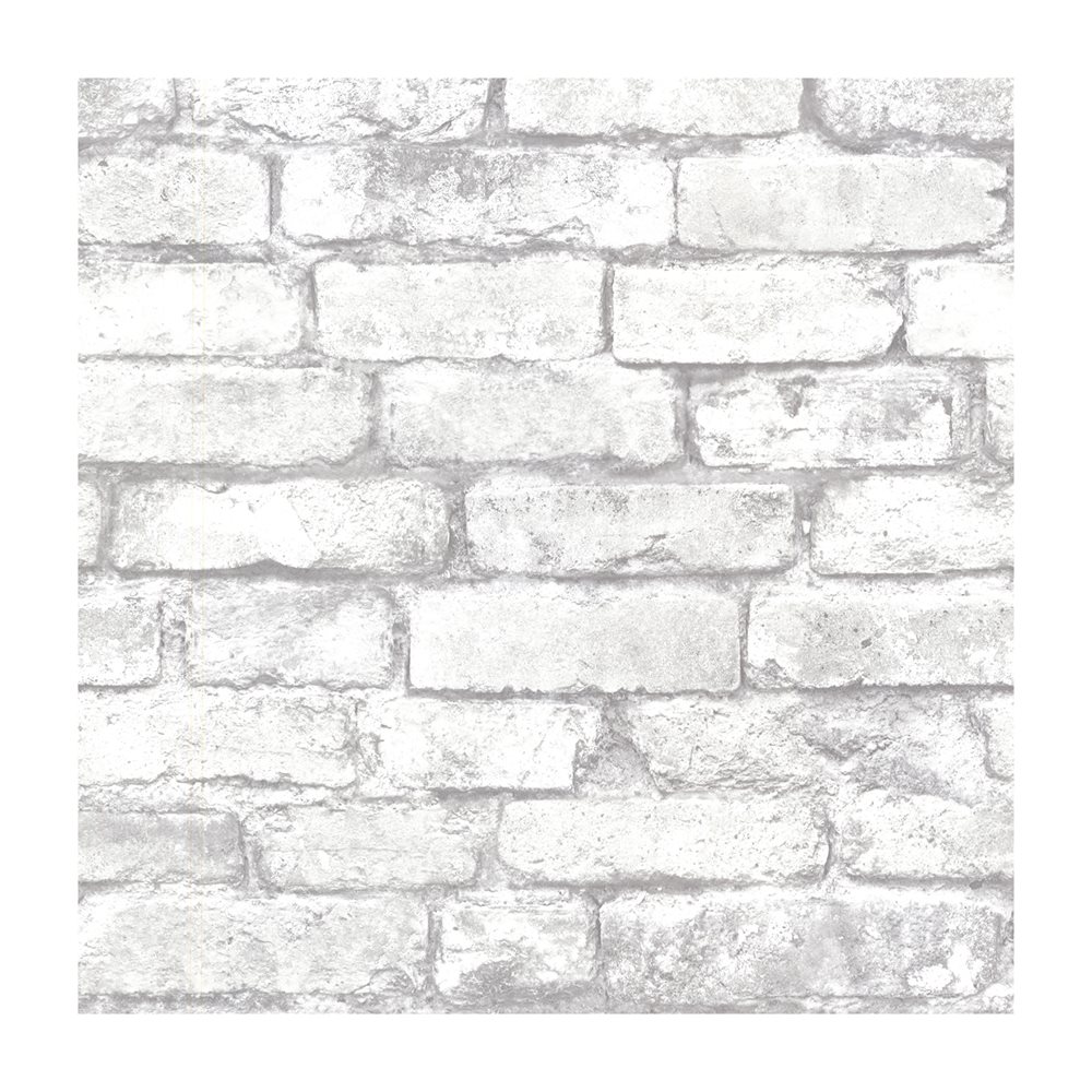 Brickwork Light Grey Exposed Brick Effect Wallpaper Lowe S Canada