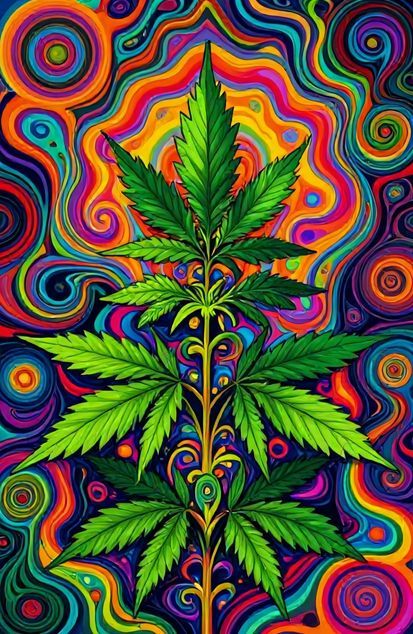 Psychedelic Weed Wallpaper